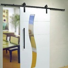 Kit Porta De Correr Roldana Aparente Trilho Preto 3 Mt