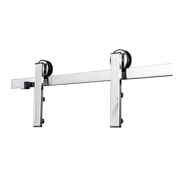 Kit Porta De Correr Silvana De 2,5m Em Aço Inox Polido