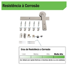 Kit Porta de Correr Vidro 1,5m até 50kg Inox Polido
