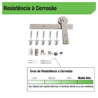 Kit Porta de Correr Vidro 4m até 50kg Inox Escovado