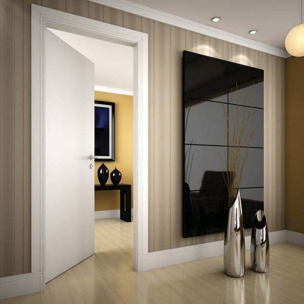 Kit Porta De Madeira 210x60cm Lisa Primer Esquerda Moldufana