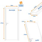 Kit Porta De Madeira 210x60cm Lisa Primer Esquerda Moldufana