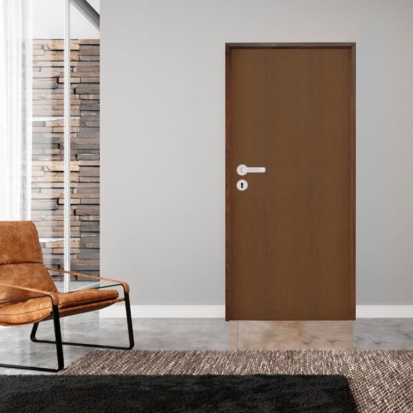 Kit Porta De Madeira 210x62cm Batente 11cm Fechadura Stilo Ro