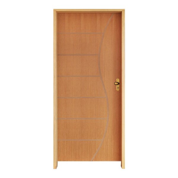 Kit Porta De Madeira 210x62cm Batente 14cm Fechadura Golf Bel