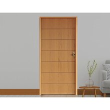 Kit Porta De Madeira 210x62cm Batente 14cm Fechadura Golf Bel