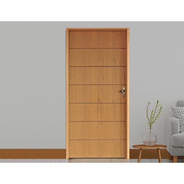 Kit Porta De Madeira 210x62cm Batente 14cm Fechadura Golf Bel