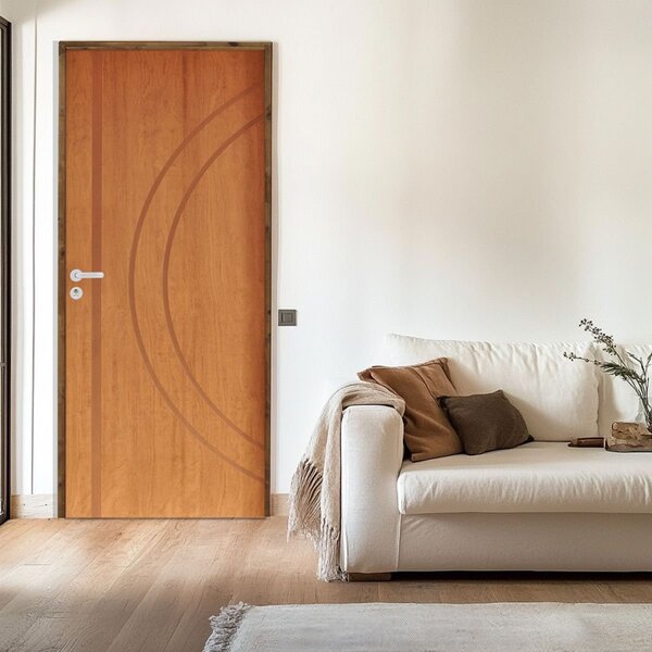 Kit Porta De Madeira 210x62cm Batente 9cm Fechadura Stilo Con