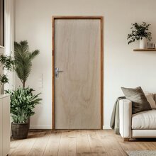 Kit Porta De Madeira 210x70cm Batente 14cm Fechadura Alavanca