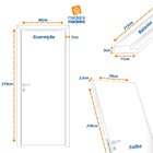 Kit Porta De Madeira 210x70cm Lisa Laqueada Esquerda Moldufam