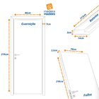 Kit Porta De Madeira 210x70cm Lisa Laqueada Moldufama Abertur