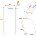 Kit Porta De Madeira 210x70cm Lisa Primer Esquerda Moldufama