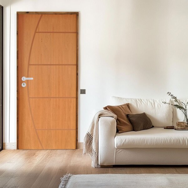 Kit Porta De Madeira 210x72cm Batente 11cm Fechadura Stilo Be