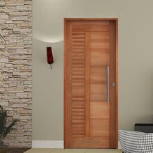 Kit Porta De Madeira 210x72cm Batente 14cm Fechadura Externa