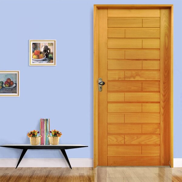 Kit Porta De Madeira 210x72cm Batente 14cm Fechadura Externa