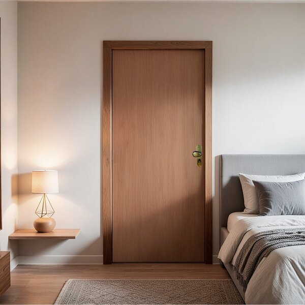 Kit Porta De Madeira 210x72cm Batente 14cm Fechadura Golf Rod