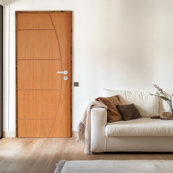 Kit Porta De Madeira 210x72cm Batente 14cm Fechadura Stilo Be