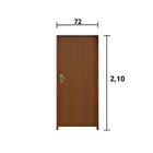 Kit Porta De Madeira 210x72cm Batente 9cm Fechadura Golf Roda