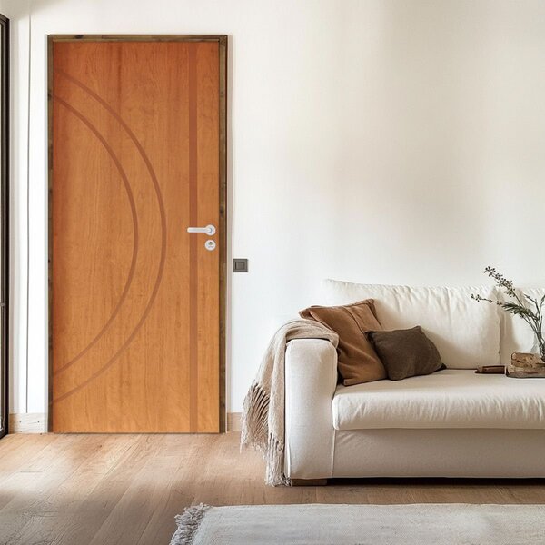 Kit Porta De Madeira 210x72cm Batente 9cm Fechadura Stilo Con