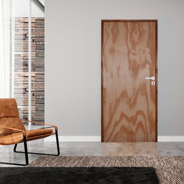 Kit Porta De Madeira 210x80cm Batente 11cm Fechadura Stilo Ro