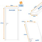 Kit Porta De Madeira 210x80cm Frisada Laqueada Esquerda Moldu