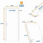 Kit Porta De Madeira 210x80cm Lisa Laqueada Direita Moldufama