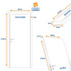 Kit Porta De Madeira 210x80cm Lisa Primer Esquerda Moldufama