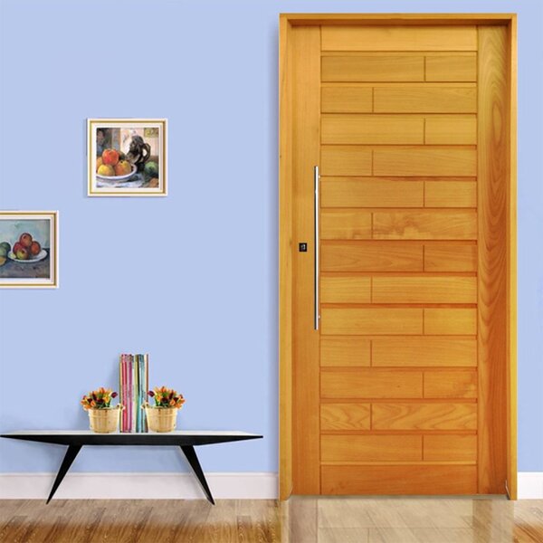 Kit Porta De Madeira 210x82cm Batente 14cm Fechadura Externa