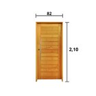 Kit Porta De Madeira 210x82cm Batente 14cm Fechadura Externa