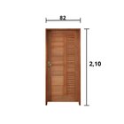 Kit Porta De Madeira 210x82cm Batente 14cm Fechadura Externa