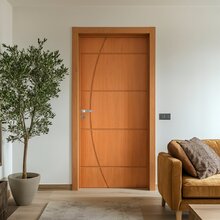 Kit Porta De Madeira 210x82cm Batente 14cm Fechadura Stilo Be