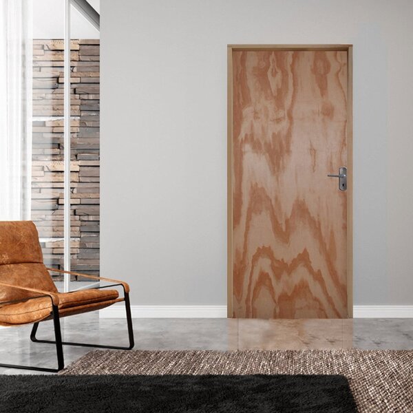 Kit Porta De Madeira 210x90cm Batente 11cm Fechadura Alavanca