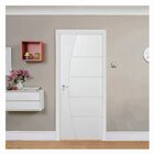 Kit Porta De Madeira 210x90cm Frisada Laqueada Direita Molduf