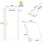 Kit Porta De Madeira 210x90cm Lisa Primer Direita Moldufama B