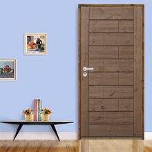 Kit Porta De Madeira 210x92cm Batente 11cm Fechadura Externa