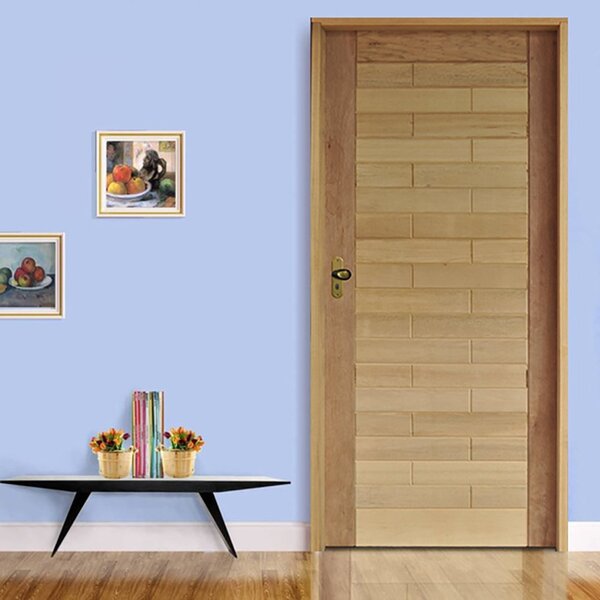 Kit Porta De Madeira 210x92cm Batente 11cm Fechadura Externa