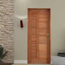 Kit Porta De Madeira 210x92cm Batente 14cm Fechadura Externa