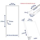 Kit Porta De Madeira 210x92cm Batente 16cm Lisa Primer Unipor