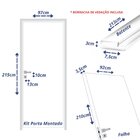 Kit Porta De Madeira 210x92cm Batente 7,5cm Lisa Primer Unipo