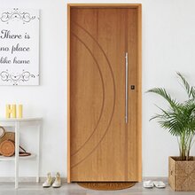 Kit Porta De Madeira 210x92cm Batente De 14cm Fechadura Rolet