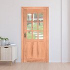 Kit Porta De Madeira 213x84,5cm Batente 12cm Pe09 Esel Abertu