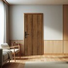 Kit Porta De Madeira 215x75cm Batente De Aço 12cm Abertura Di