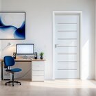 Kit Porta De Madeira 215x77cm Batente 7,5cm Cristal Primer Co