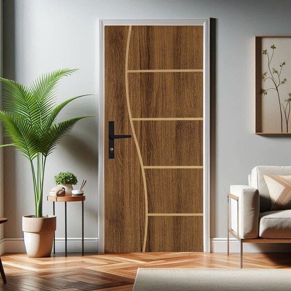 Kit Porta De Madeira 215x85cm Batente De Aço 12cm Duraplac Ab