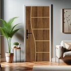 Kit Porta De Madeira 215x85cm Batente De Aço 6,5cm Abertura D