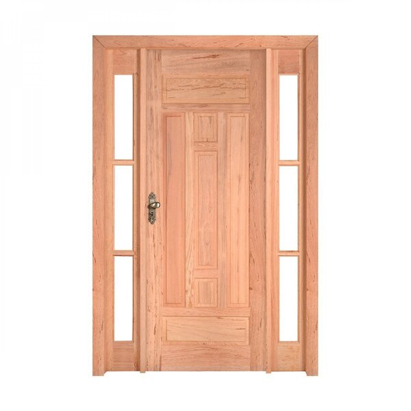 Kit Porta De Madeira 2 Vitrôs Direita 213cmx136cm Pe27 Esel N
