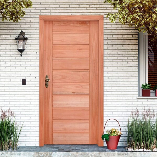 Kit Porta De Madeira 84,5cmx213cmx12cm Pe30 Esel Abertura Esq