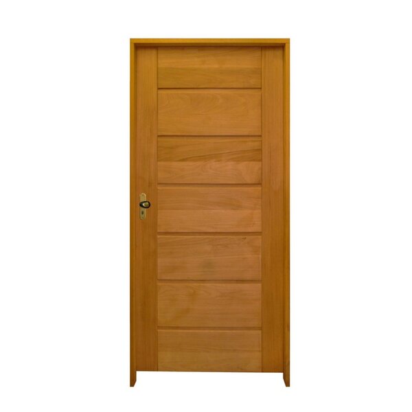 Kit Porta De Madeira Bbb 210x82cm Batente 14cm Fechadura Golf