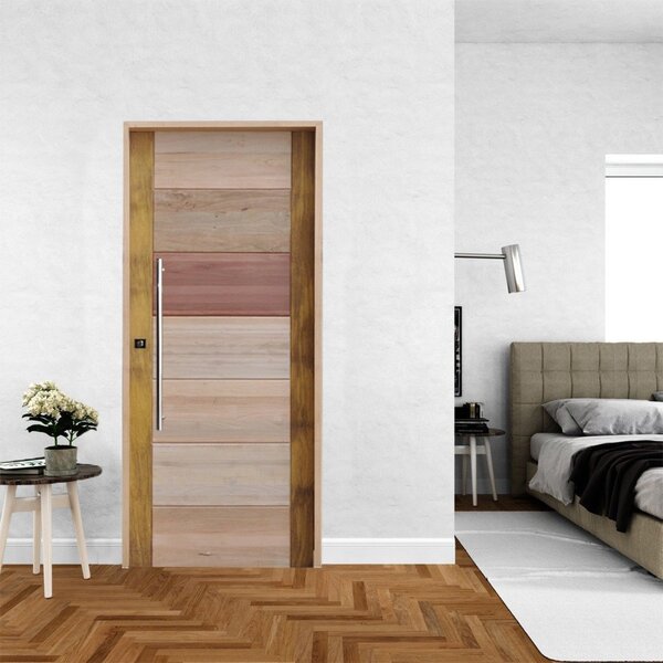 Kit Porta De Madeira Bbb 210x92cm Batente 14cm Fechadura Role