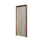 Kit Porta De Madeira Camarão 210x82cm Batente 14cm Rodam Aber