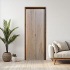 Kit Porta De Madeira Camarão 210x92cm Batente 11cm Rodam Aber